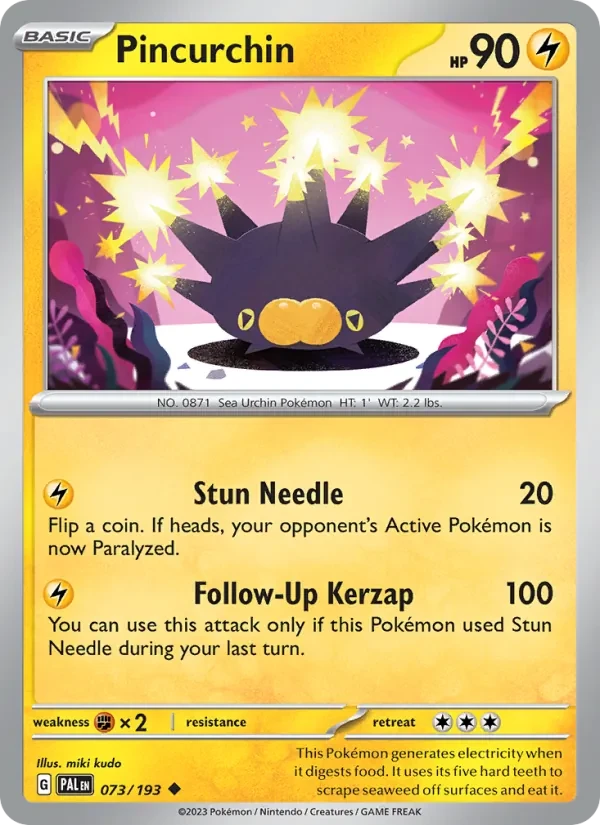 Pincurchin 073/193 Paldea Evolved Pokémon card