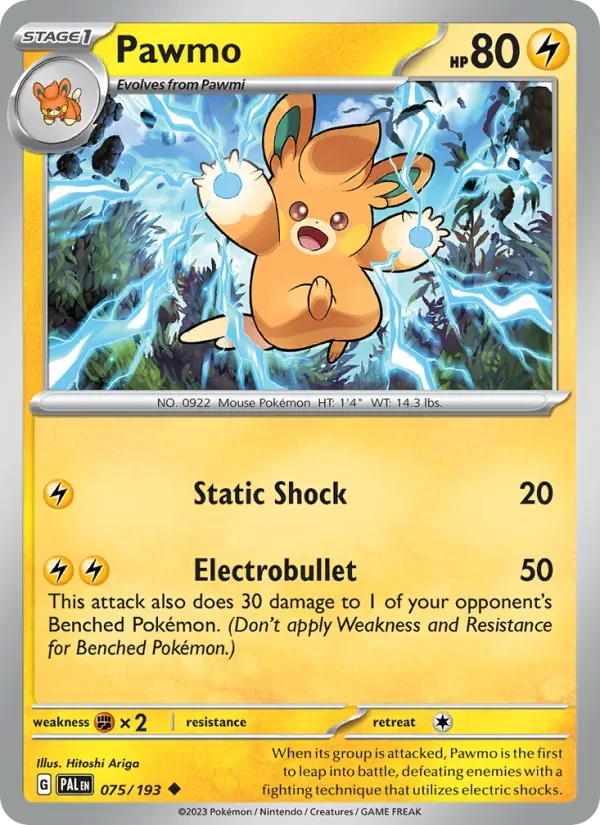 Pawmo 075/193 Paldea Evolved Pokémon card