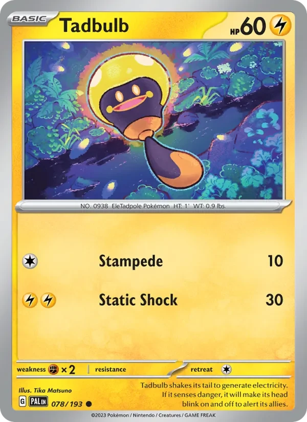 Carte Pokémon Tadbulb 078/193 Paldea Evolved