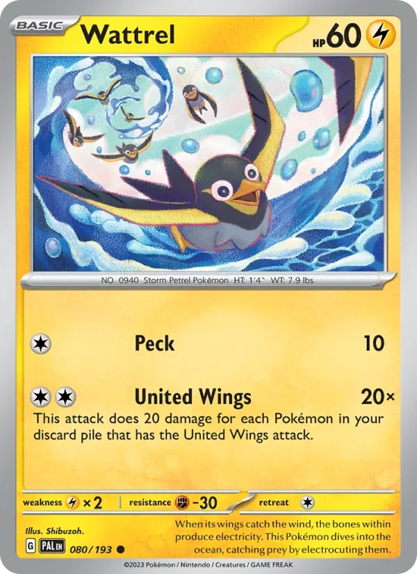 Wattrel 080/193 Paldea Evolved Pokémon card