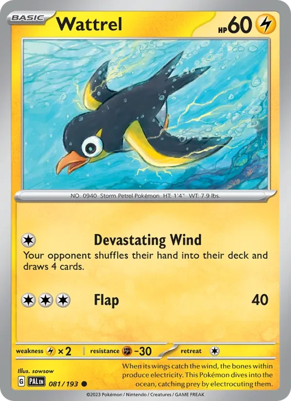 Wattrel 081/193 Paldea Evolved Pokémon card