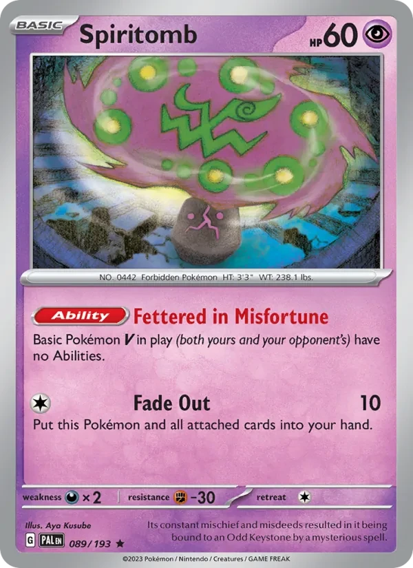Spiritomb 089/193 Paldea Evolved Pokémon Karte