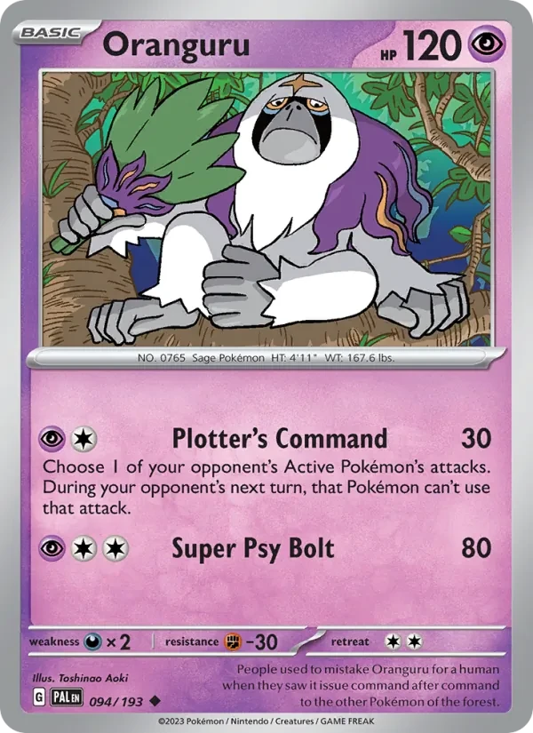 Oranguru 094/193 Paldea Evolved Pokémon card