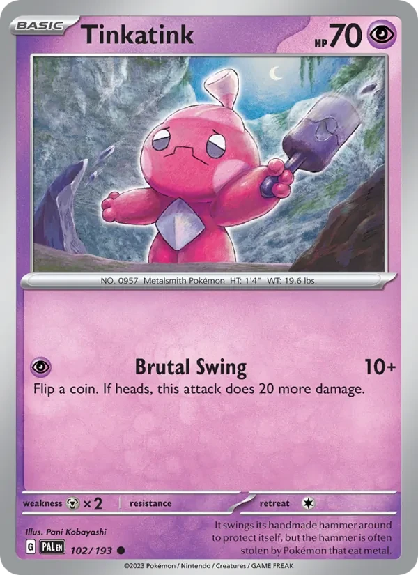 Tinkatink 102/193 Paldea Evolved Pokémon card