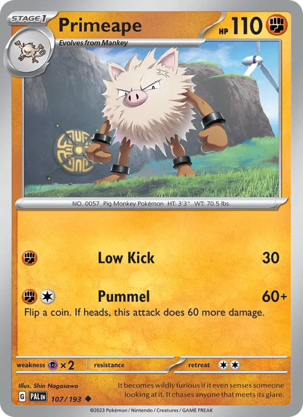 Primeape 107/193 Paldea Evolved Pokémon card
