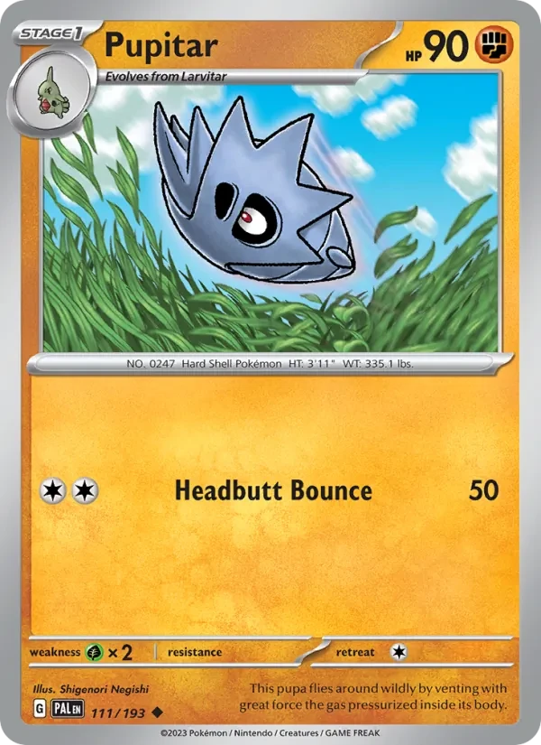 Pupitar 111/193 Paldea Evolved Pokémon card