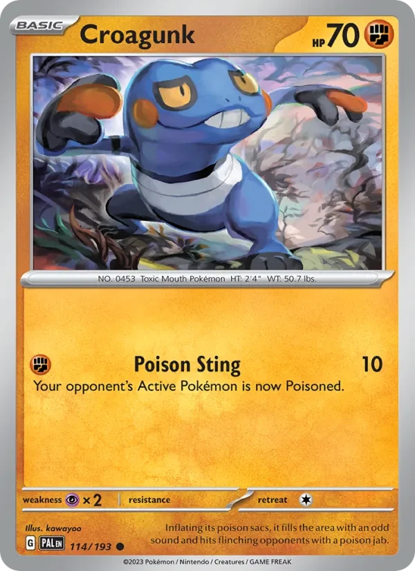 Croagunk 114/193 Paldea Evolved Pokémon card