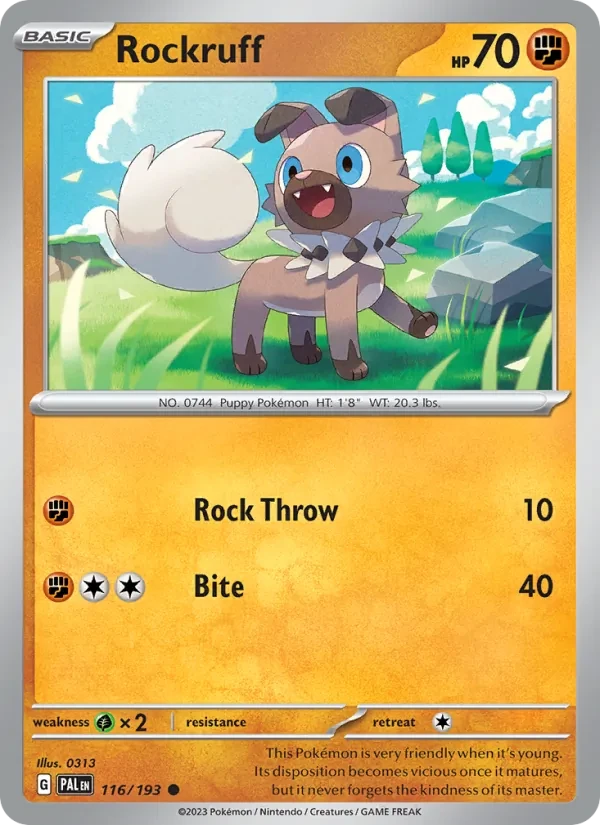 Rockruff 116/193 Paldea Evolved Pokémon card