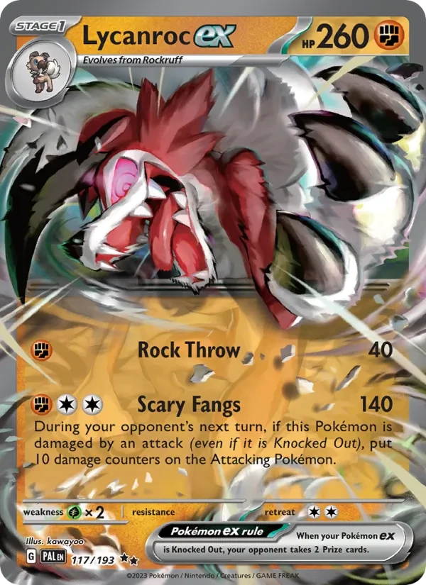 Lycanroc ex 117/193 Paldea Evolved Pokémon card