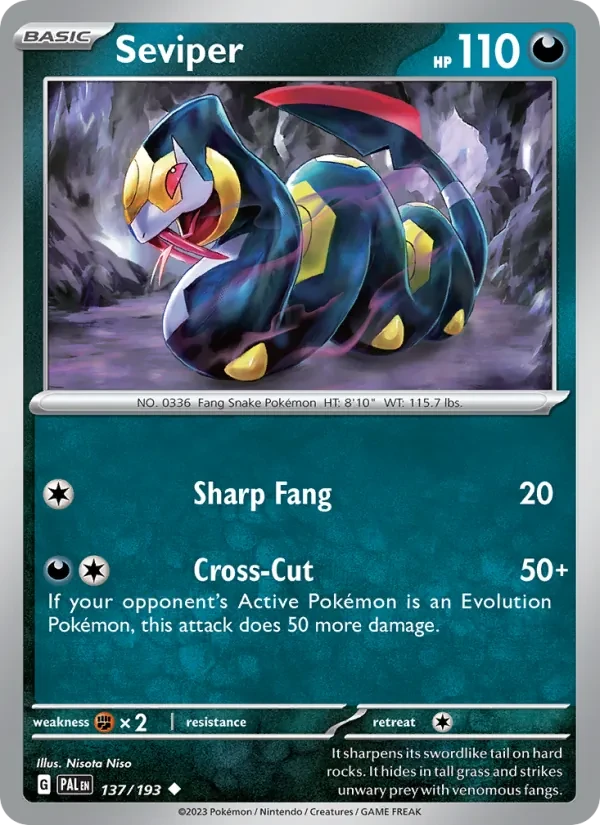 Seviper 137/193 Paldea Evolved Pokémon card