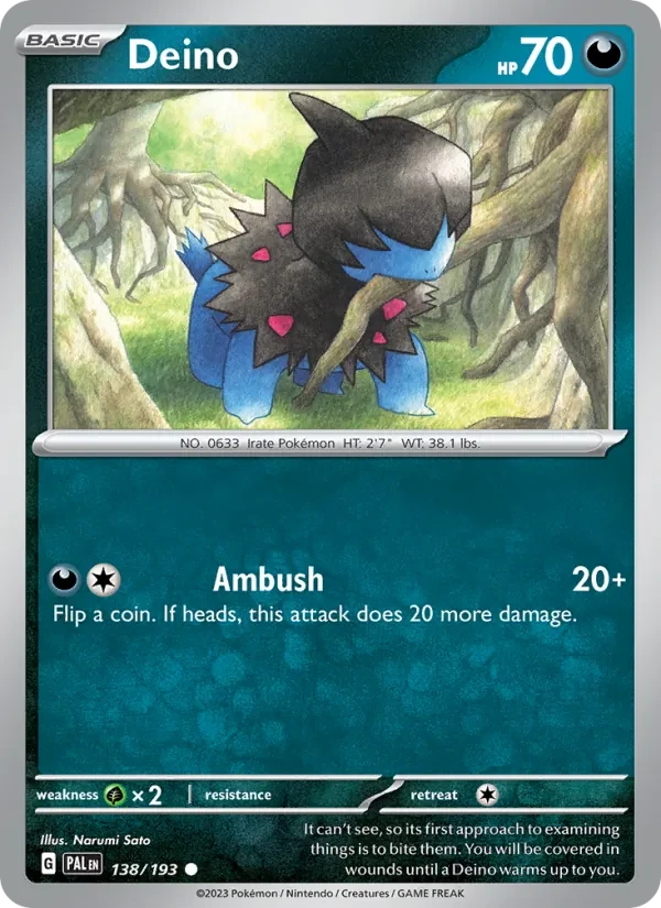 Deino 138/193 Paldea Evolved Pokémon card