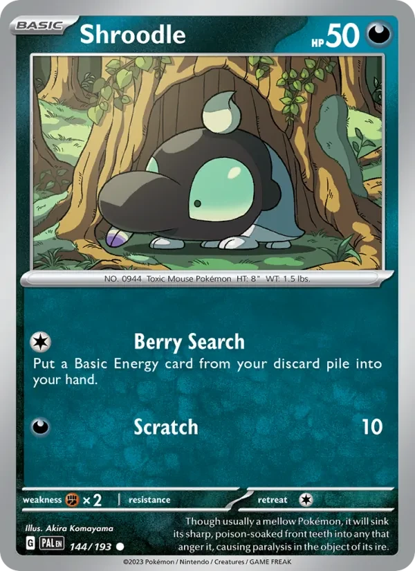 Shroodle 144/193 Paldea Evolved Pokémon Karte