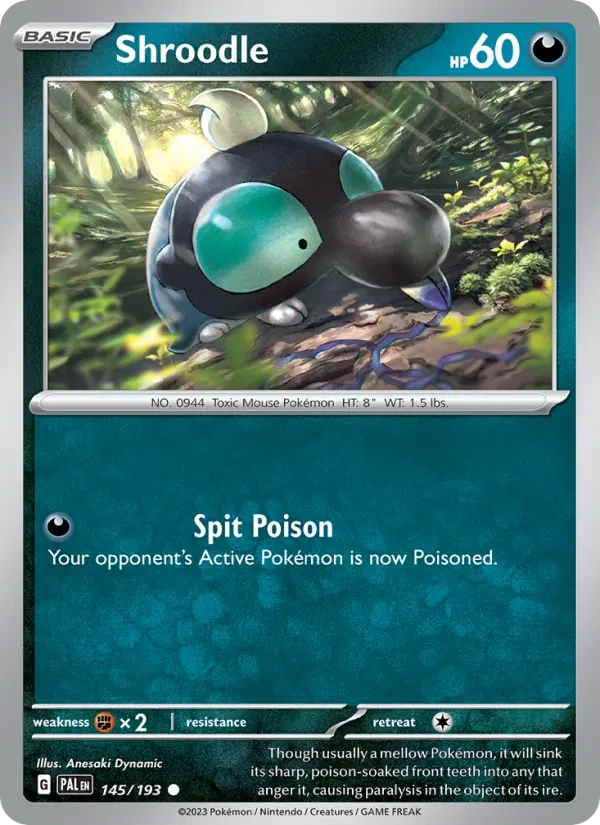 Shroodle 145/193 Paldea Evolved Pokémon Karte