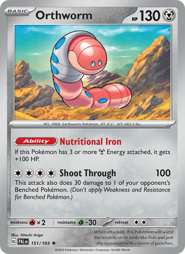 Orthworm 151/193 Paldea Evolved Pokémon card