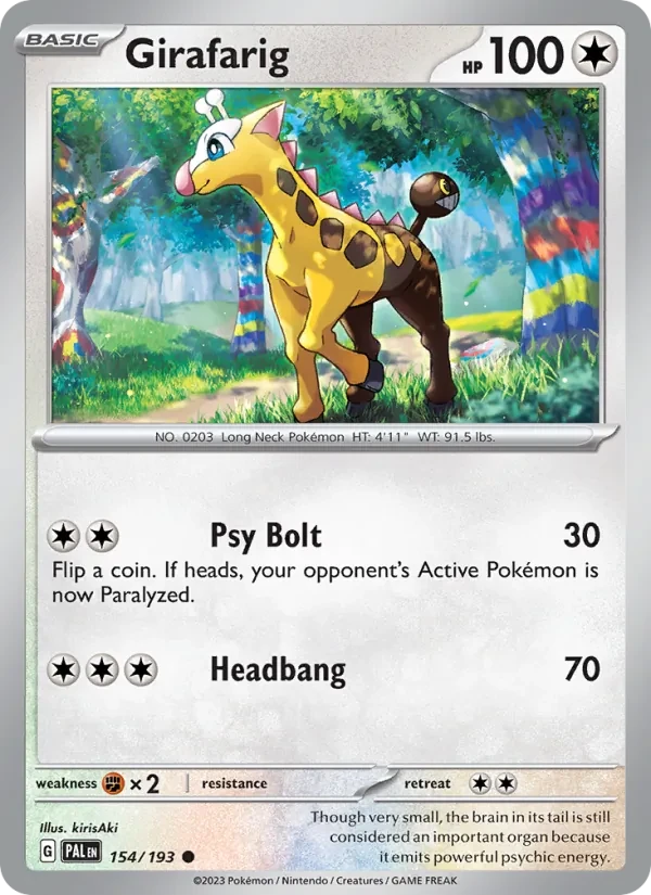 Girafarig 154/193 Paldea Evolved Pokémon card