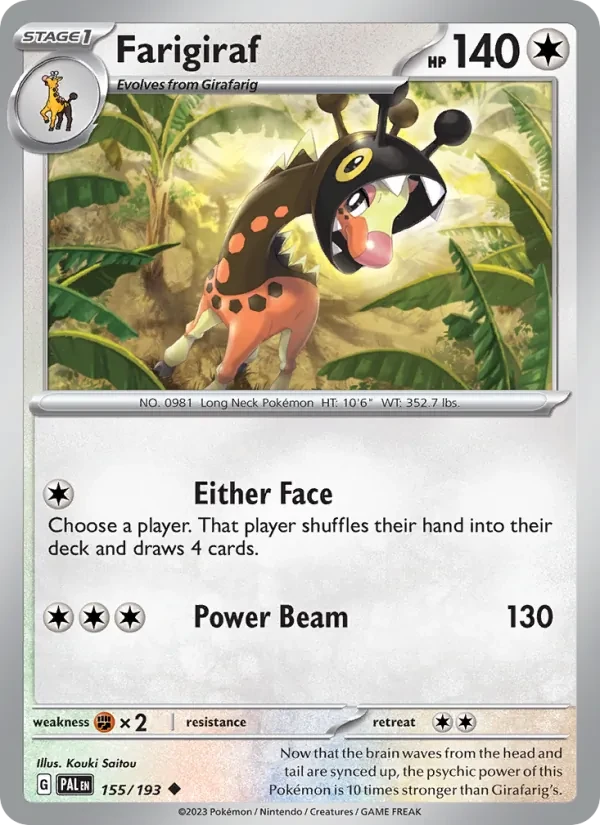 Farigiraf 155/193 Paldea Evolved Pokémon Karte