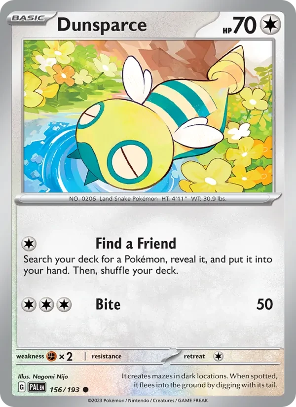 Carta Pokémon Dunsparce 156/193 Paldea Evolved