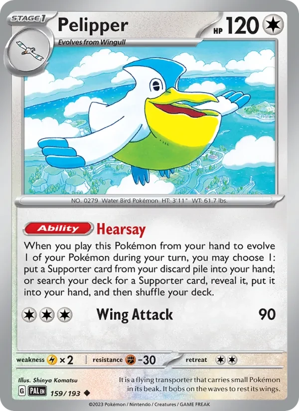Pelipper 159/193 Paldea Evolved Pokémon Karte
