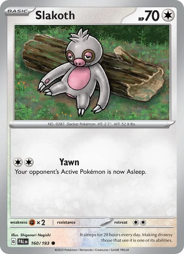 Slakoth 160/193 Paldea Evolved Pokémon card