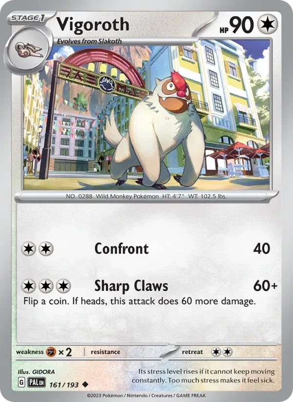 Carte Pokémon Vigoroth 161/193 Paldea Evolved