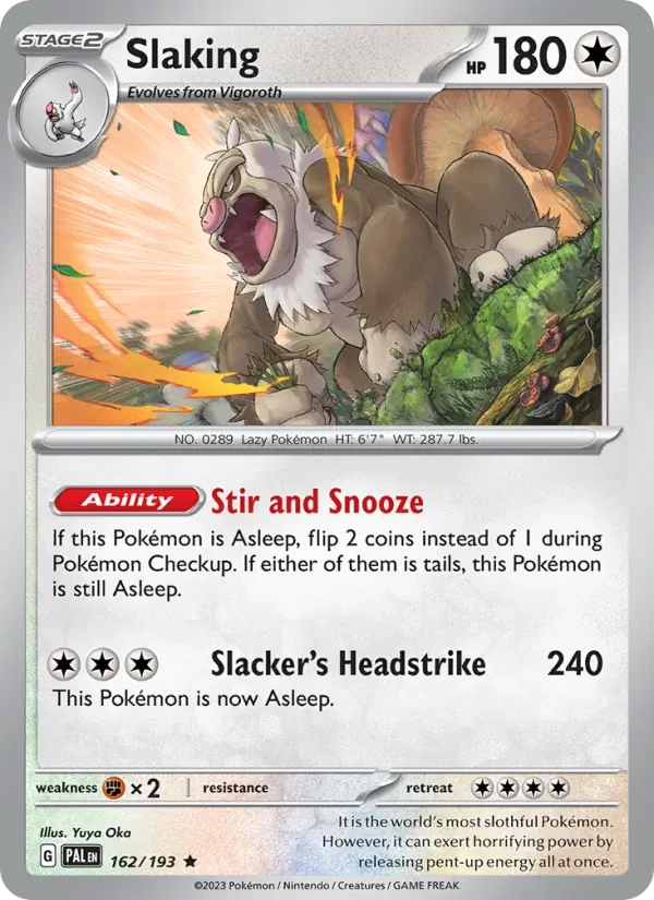 Slaking 162/193 Paldea Evolved Pokémon card