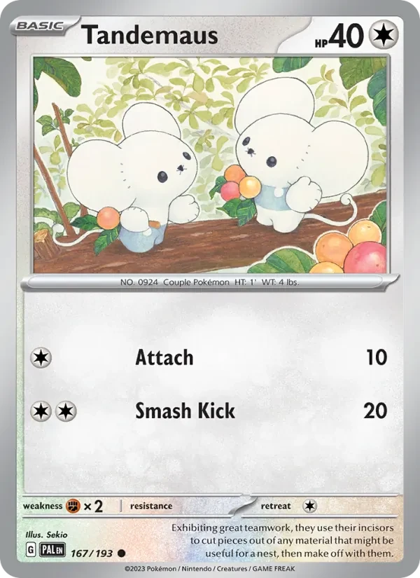 Tandemaus 167/193 Paldea Evolved Pokémon Karte
