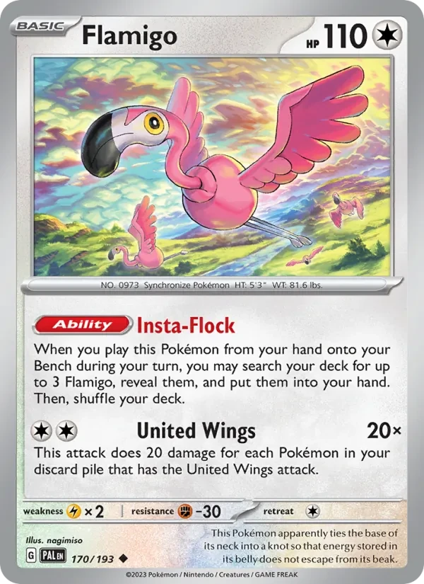Carta Pokémon Flamigo 170/193 Paldea Evolved
