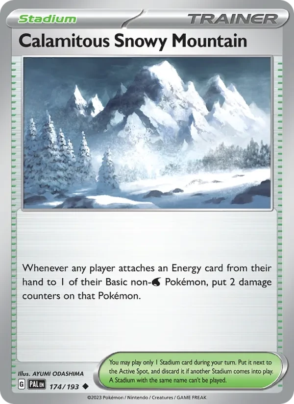 Calamitous Snowy Mountain 174/193 Paldea Evolved Pokémon card