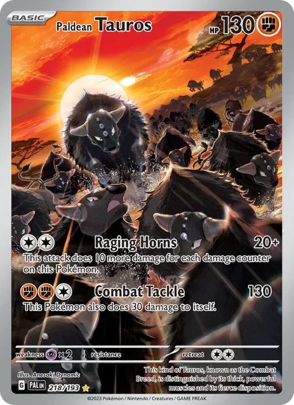 Paldean Tauros 218/193 Paldea Evolved Pokémon card