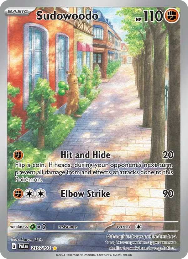 Sudowoodo 219/193 Paldea Evolved Pokémon card