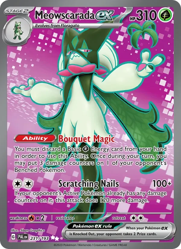 Meowscarada ex 231/193 Paldea Evolved Pokémon card