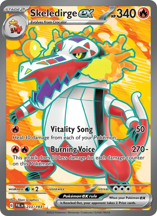 Skeledirge ex 233/193 Paldea Evolved Pokémon card