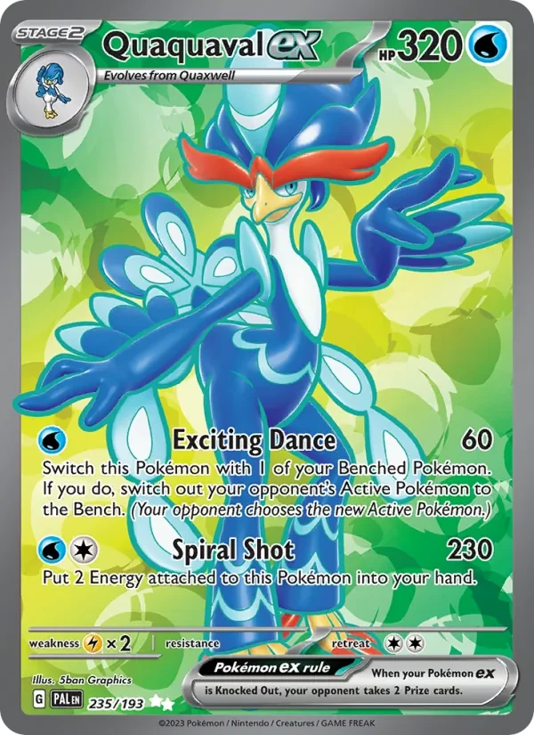 Quaquaval ex 235/193 Paldea Evolved Pokémon card