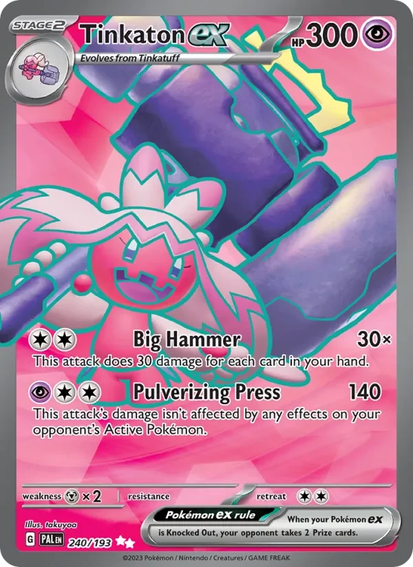 Tinkaton ex 240/193 Paldea Evolved Pokémon card