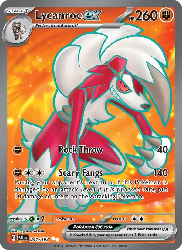 Lycanroc ex 241/193 Paldea Evolved Pokémon card