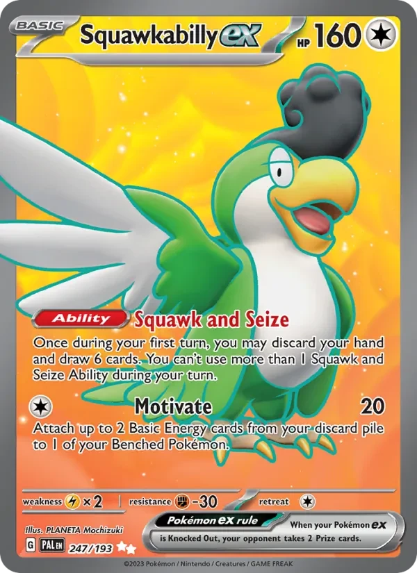 Squawkabilly ex 247/193 Paldea Evolved Pokémon card