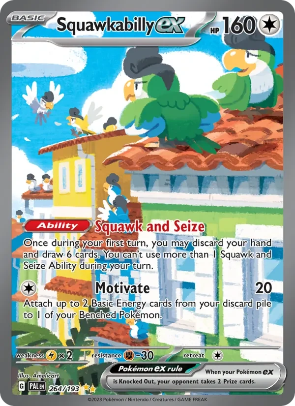 Squawkabilly ex 264/193 Paldea Evolved Pokémon card
