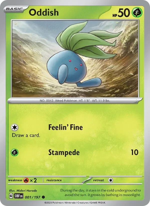 Oddish 001/197 Obsidian Flames Pokémon card
