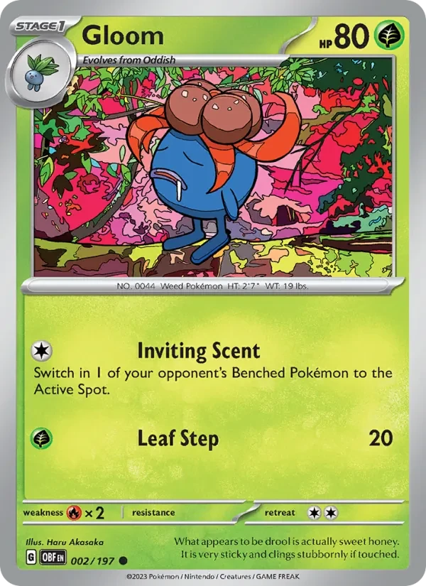 Gloom 002/197 Obsidian Flames Pokémon Karte