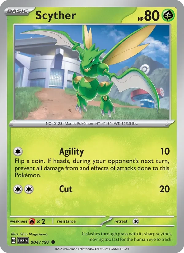 Scyther 004/197 Obsidian Flames Pokémon card