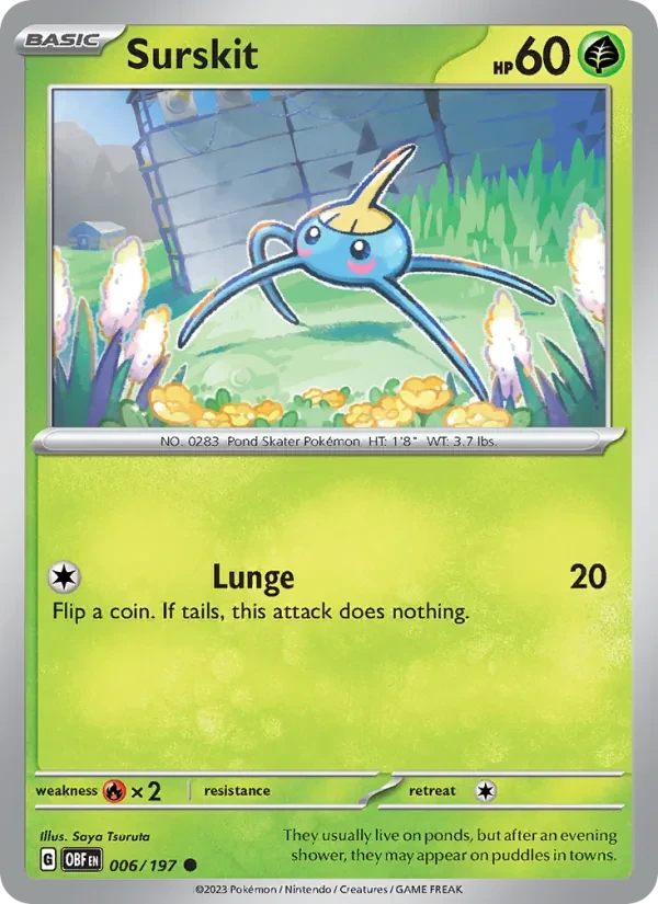 Surskit 006/197 Obsidian Flames Pokémon Karte