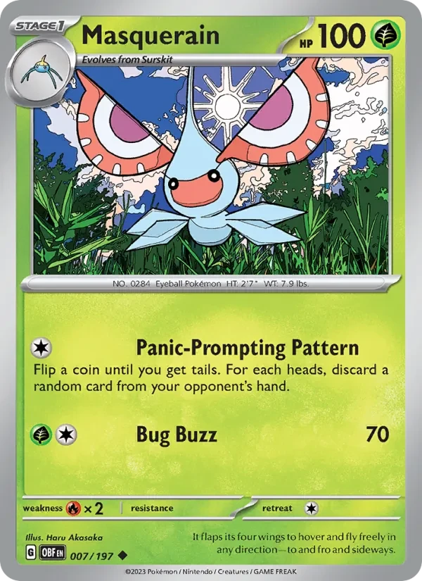 Masquerain 007/197 Obsidian Flames Pokémon card
