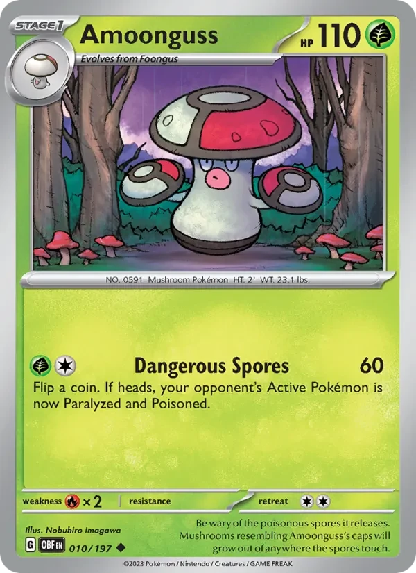 Amoonguss 010/197 Obsidian Flames Pokémon card