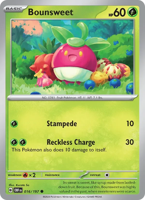 Bounsweet 016/197 Obsidian Flames Pokémon Karte