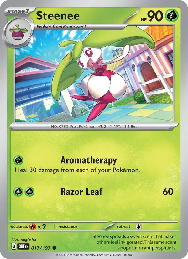 Steenee 017/197 Obsidian Flames Pokémon card
