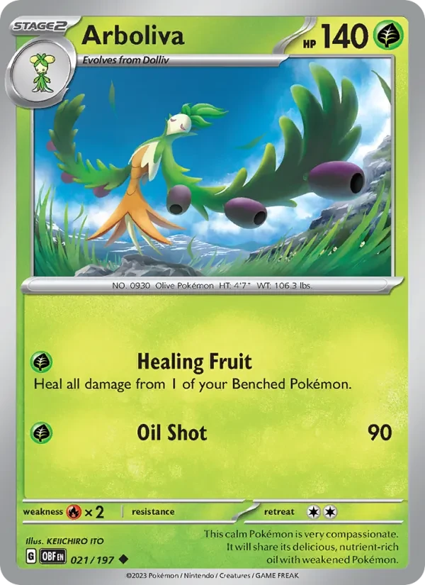 Arboliva 021/197 Obsidian Flames Pokémon card