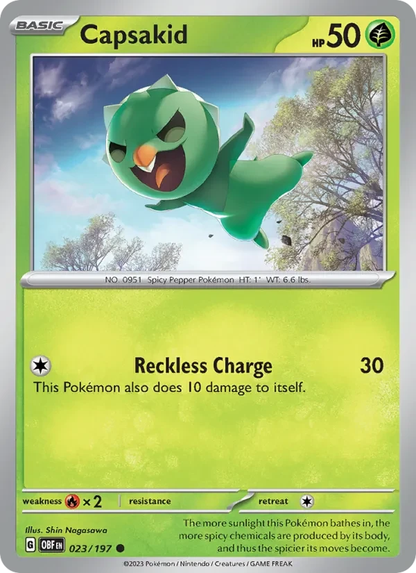 Capsakid 023/197 Obsidian Flames Pokémon card