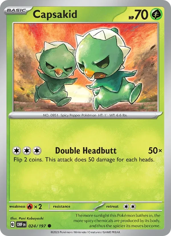 Capsakid 024/197 Obsidian Flames Pokémon card
