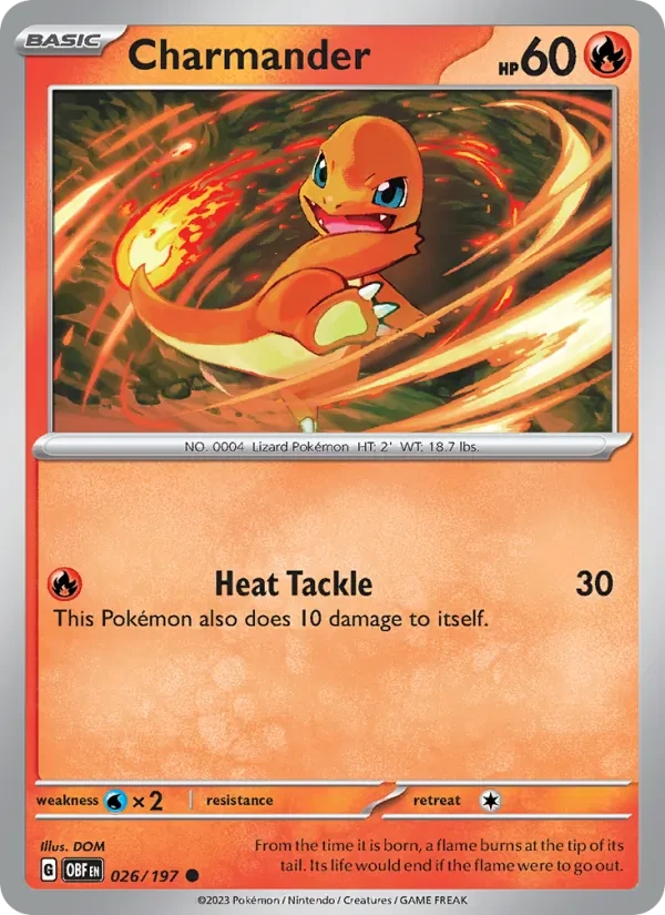 Charmander 026/197 Obsidian Flames Pokémon Karte