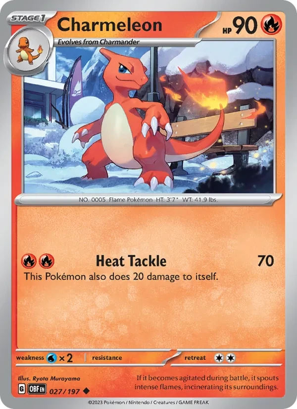 Charmeleon 027/197 Obsidian Flames Pokémon Karte